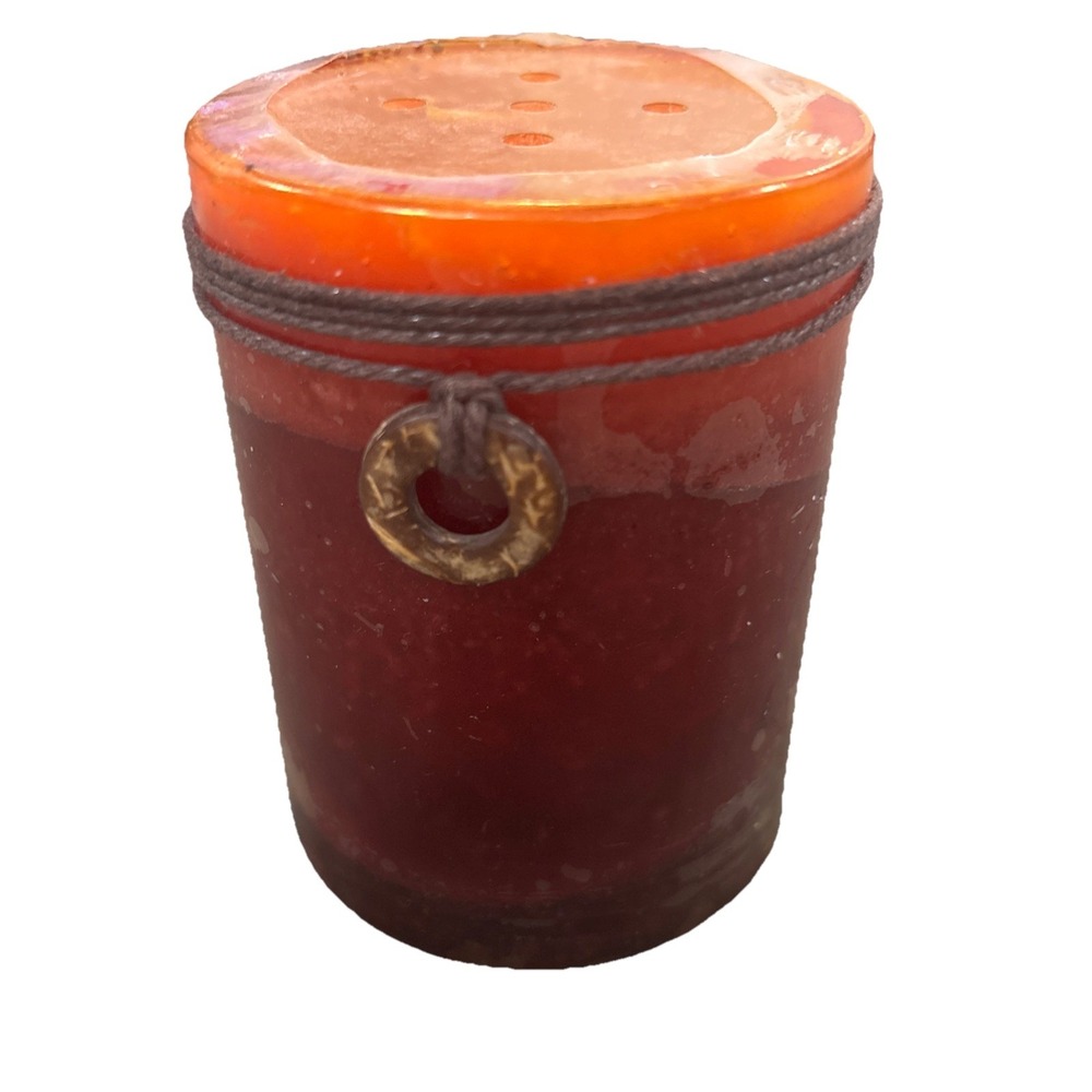 Dark Rich Multicolored fall Candle With Charm Cranberry Orange 3"x4"